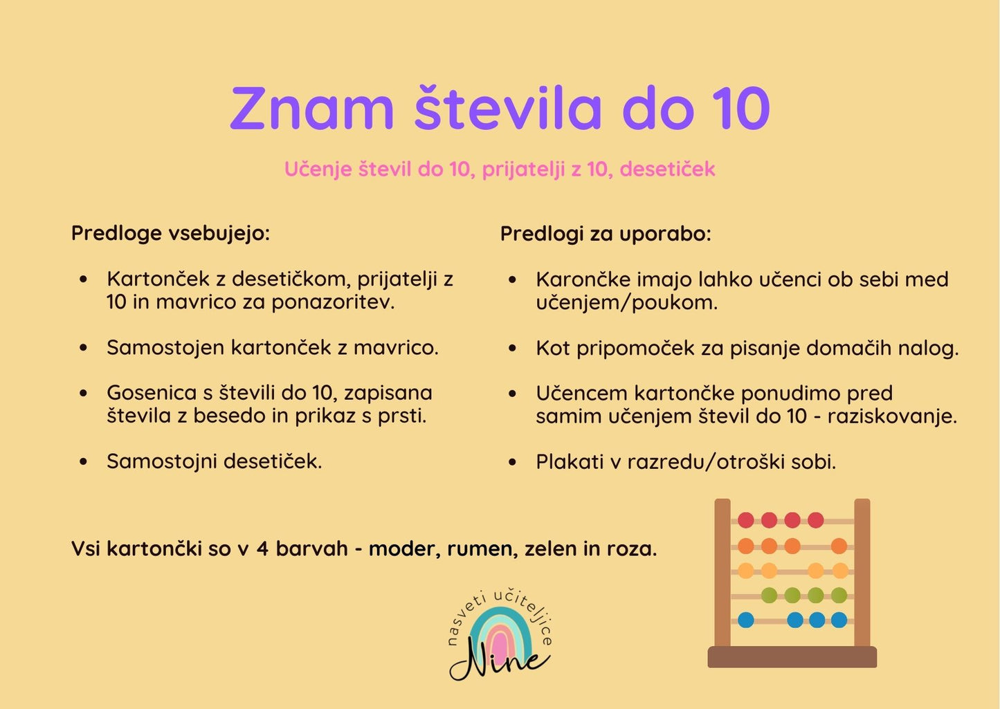ZNAM ŠTEVILA DO 10