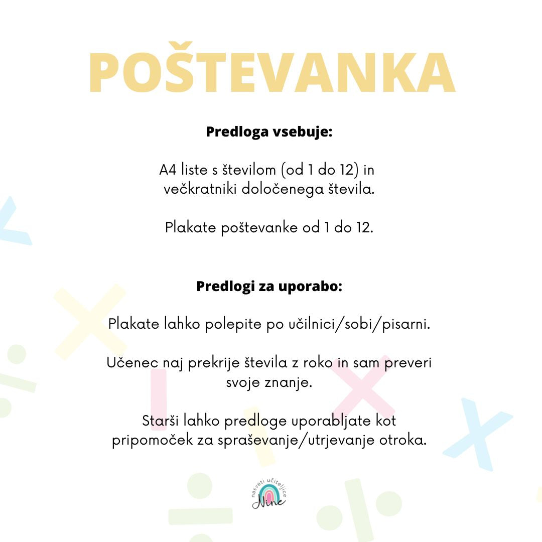 POŠTEVANKA